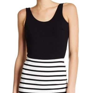 David Lerner Beacon Solid BodysuitBlack Sz Large